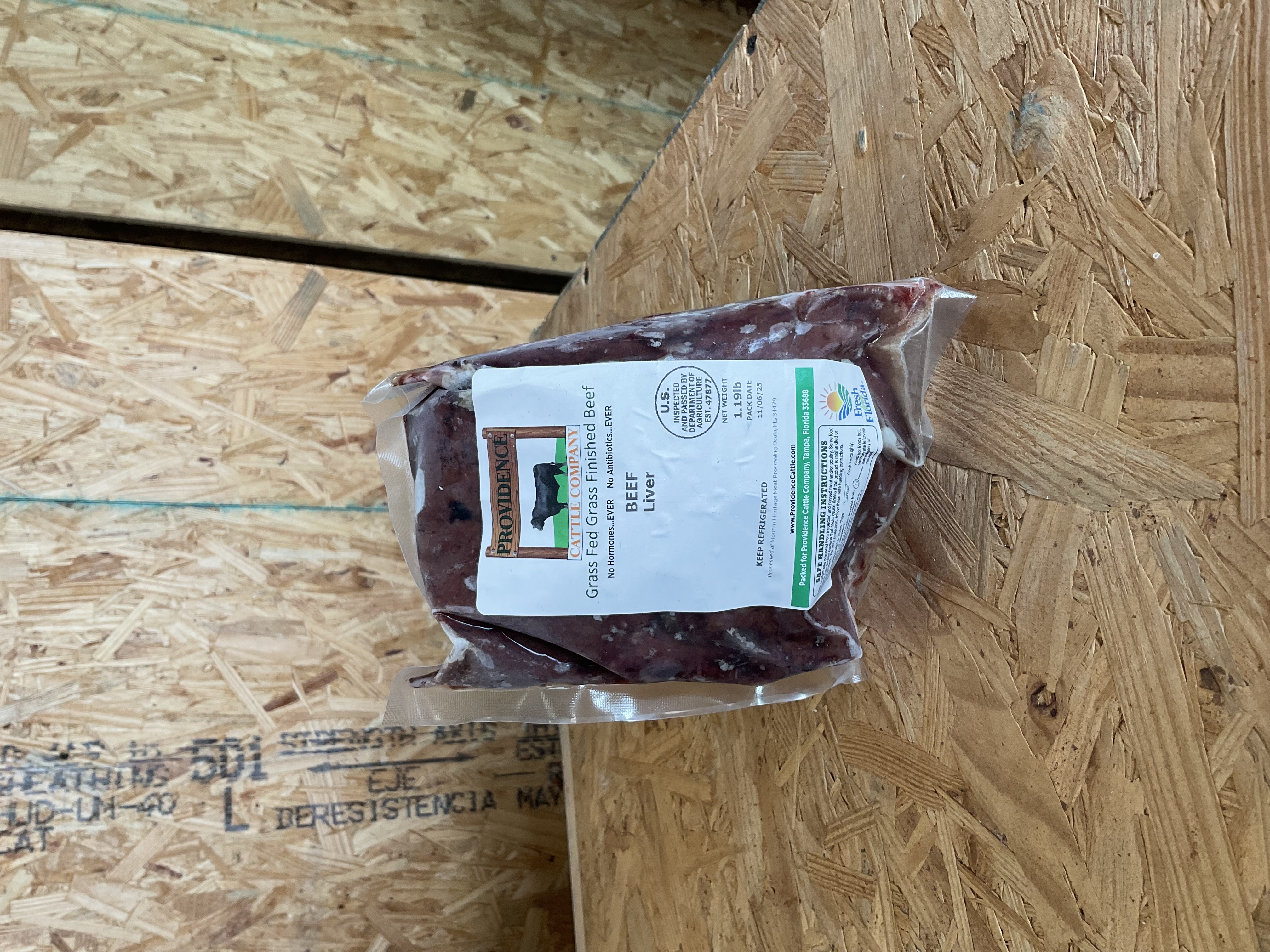 Beef Liver, Frozen, Providence Cattle Company
