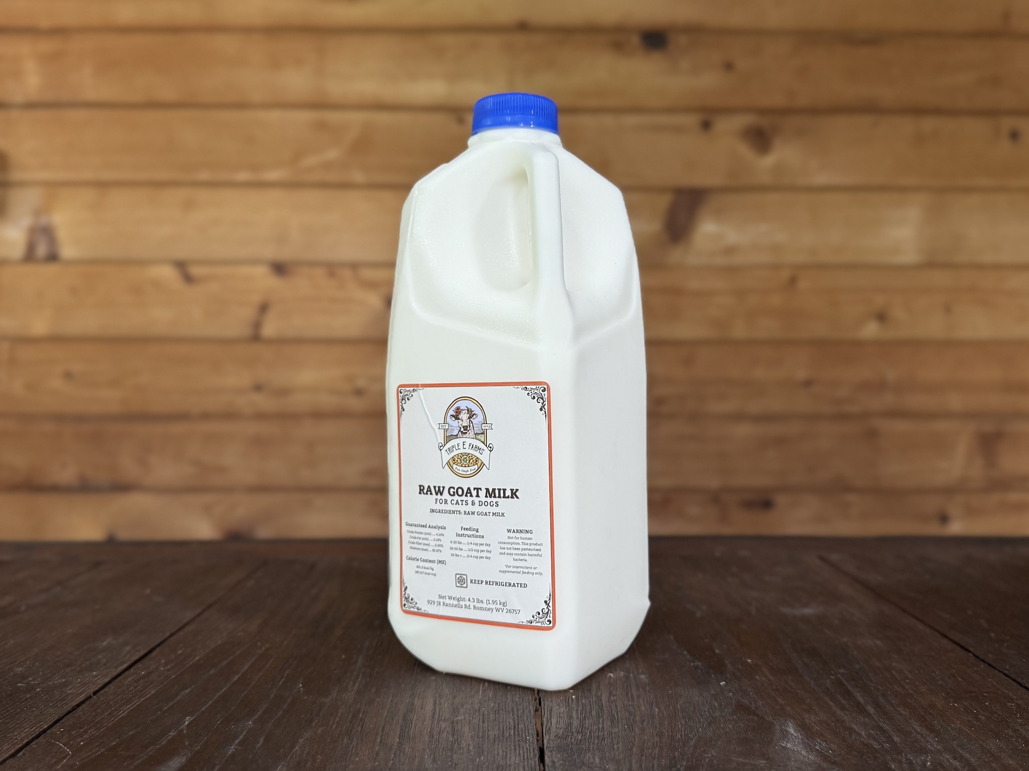 Raw FROZEN Goat Milk for Cats & Dogs, 1/2 Gallon in Plastic
