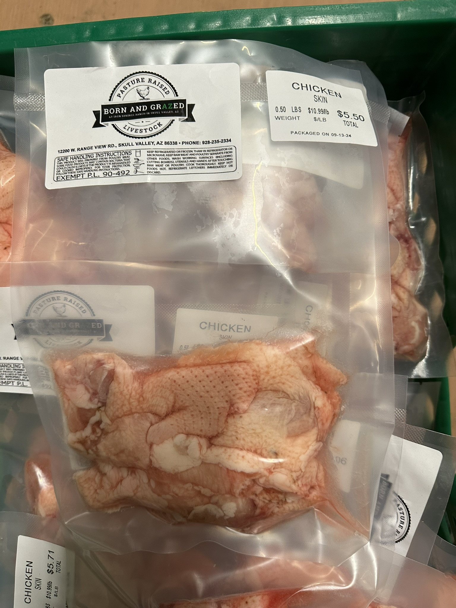 Pastured Chicken; Skins