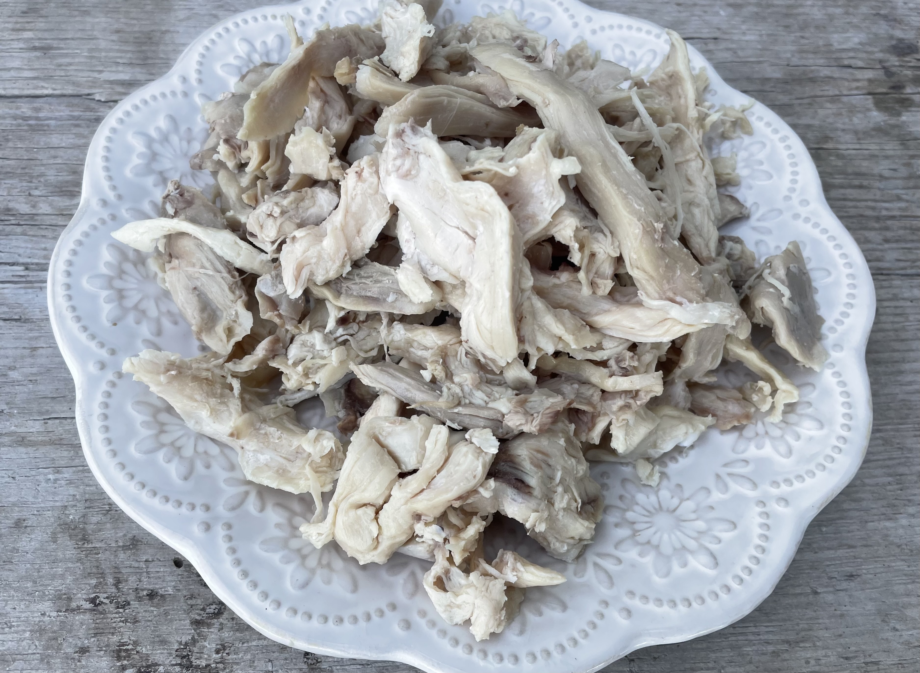 Unseasoned Shredded Cooked Chicken