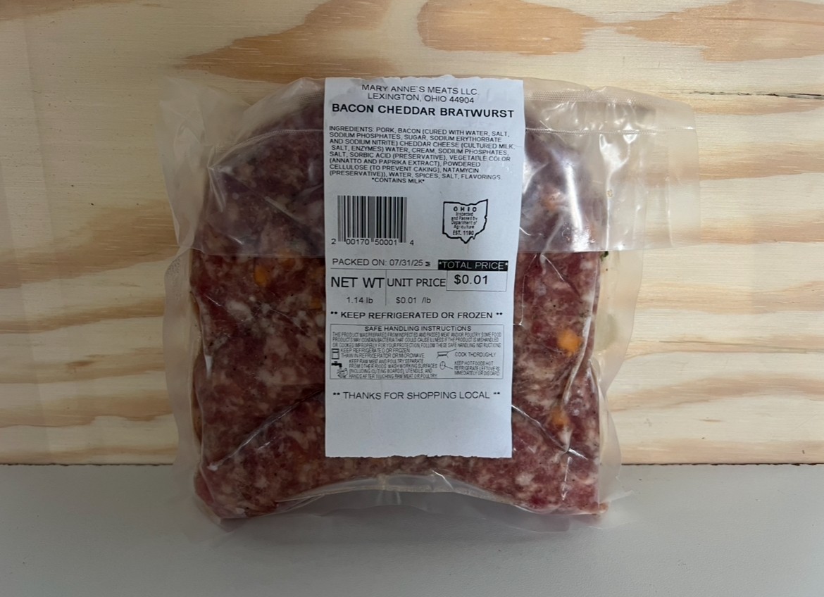 Pork Sausage Links (Bacon Cheddar Bratwurst)