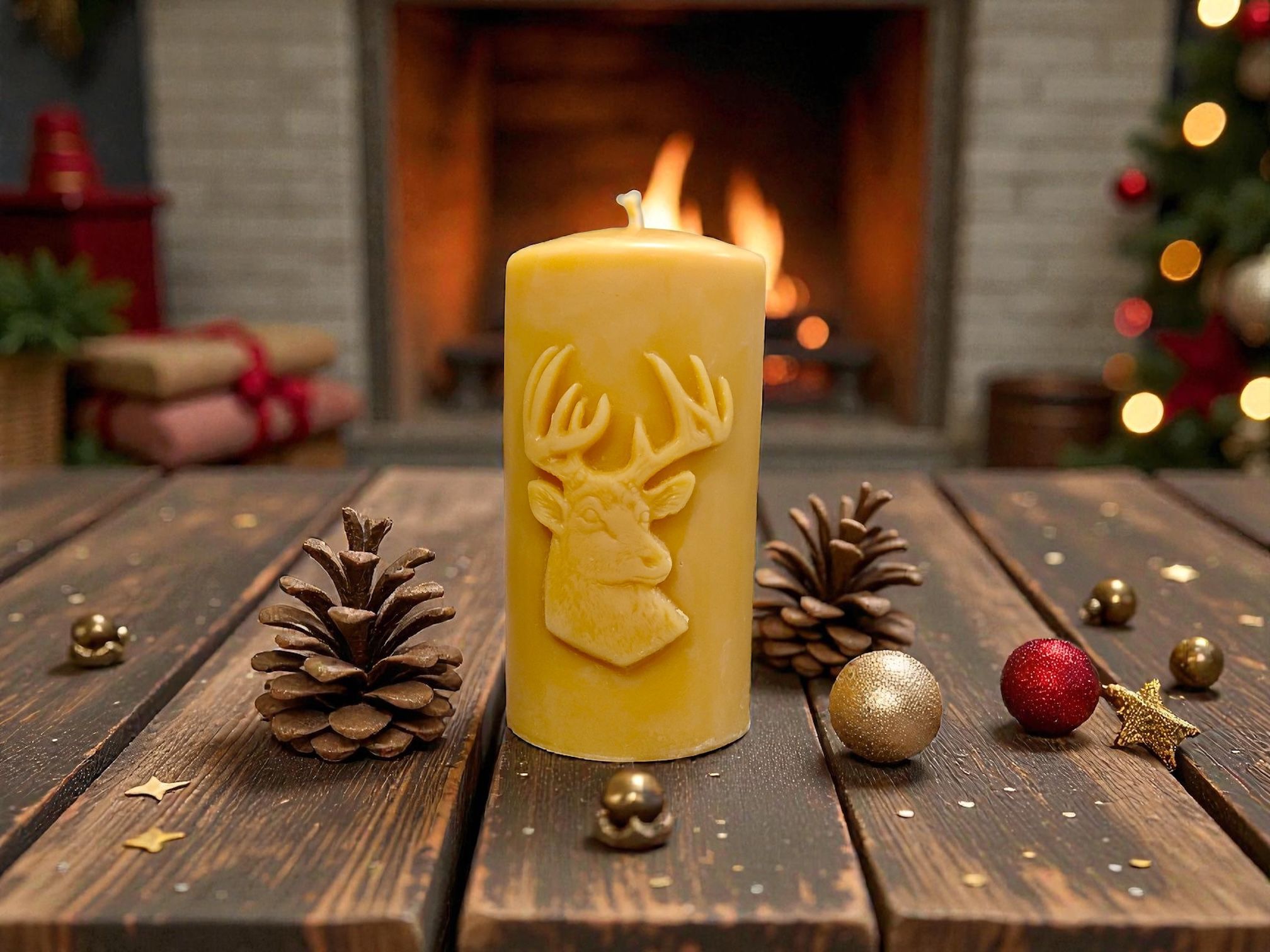 Deer Beeswax Candle
