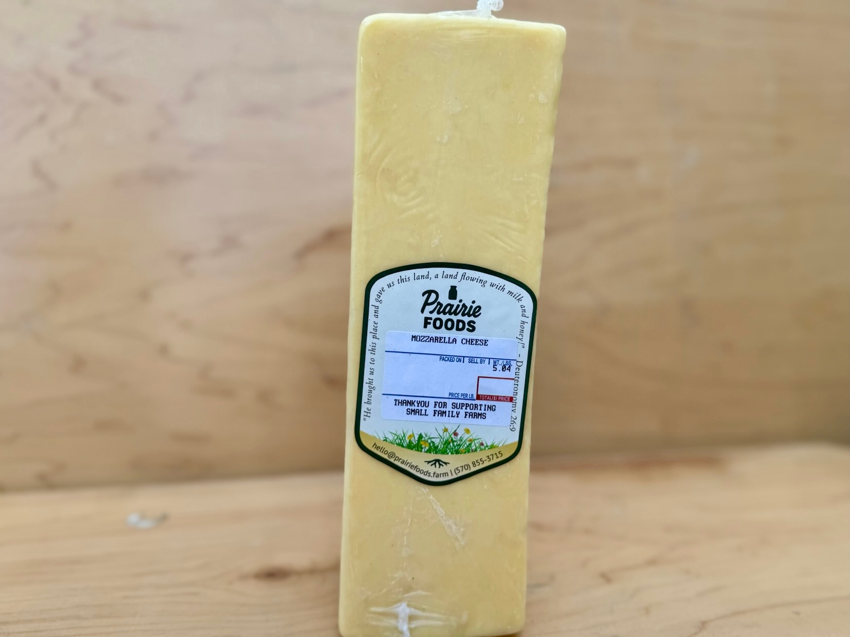 Raw Mozzarella Cheese, 5 lb