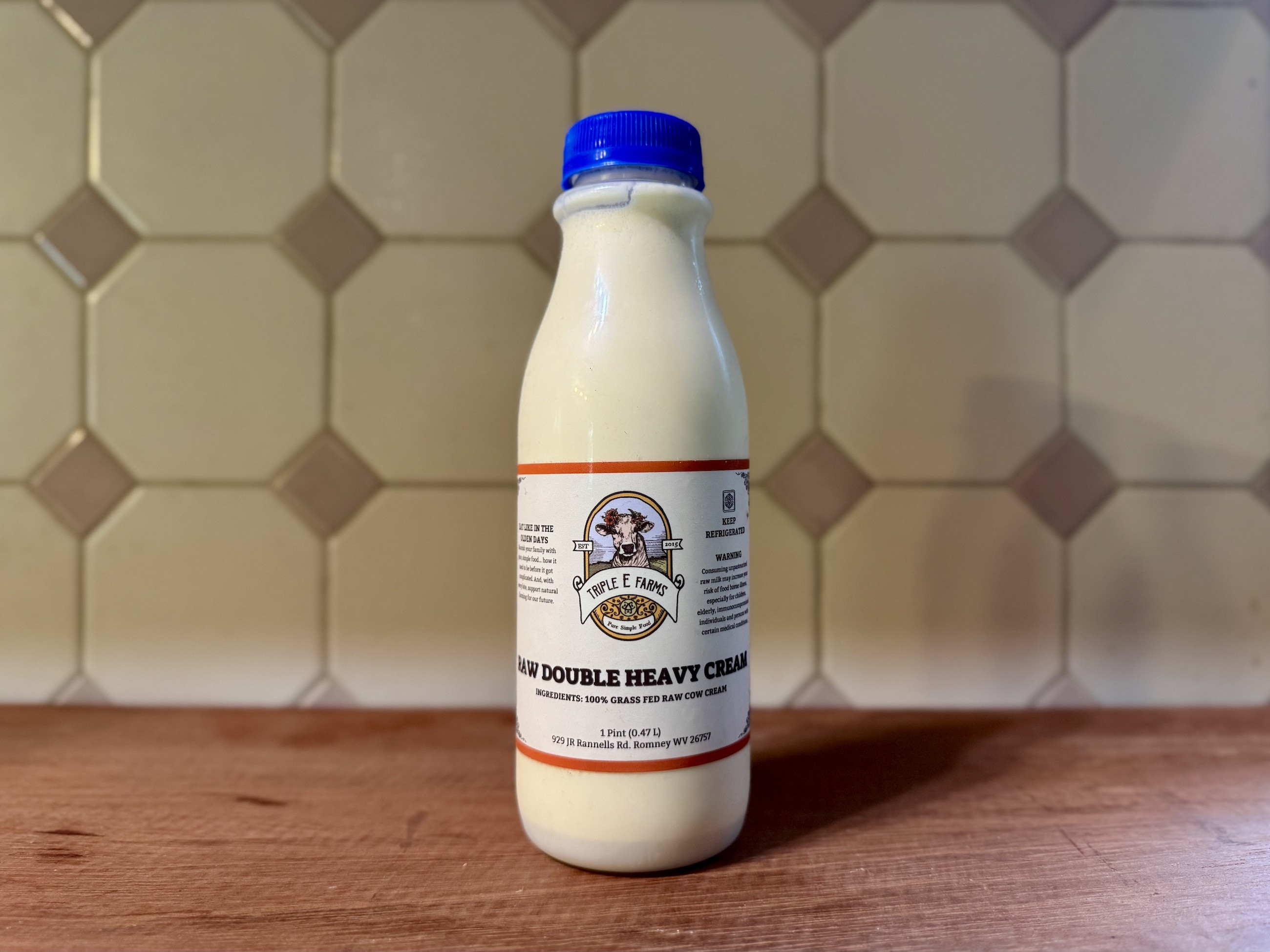 Raw Double Heavy Cream, 1 Pint in Plastic (WV ONLY)