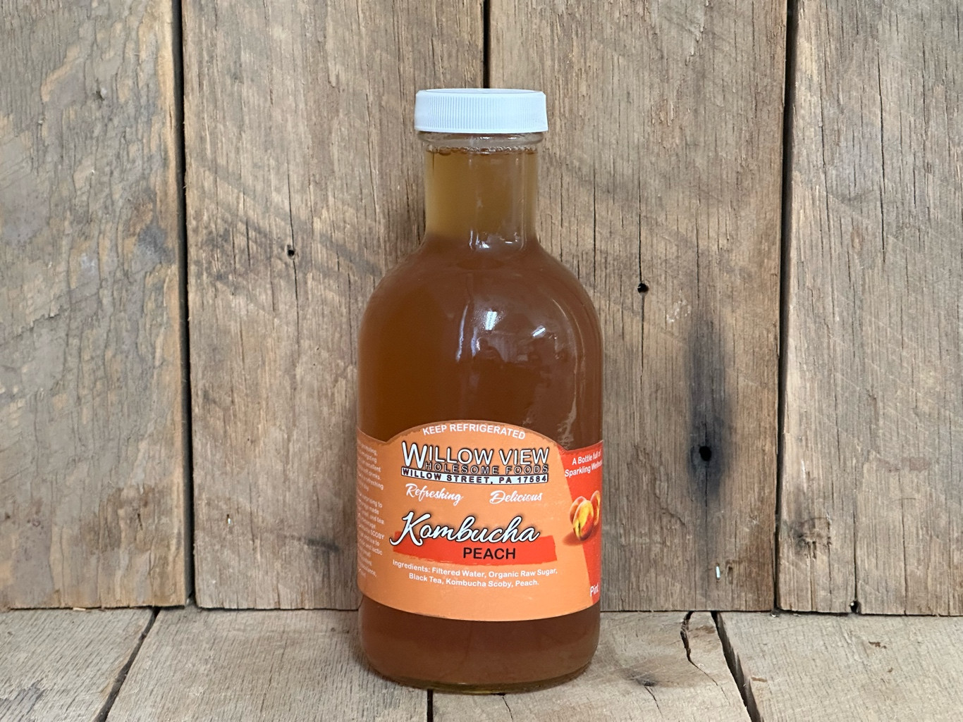 4 Pk. Peach Kombucha (Seasonal Flavor)