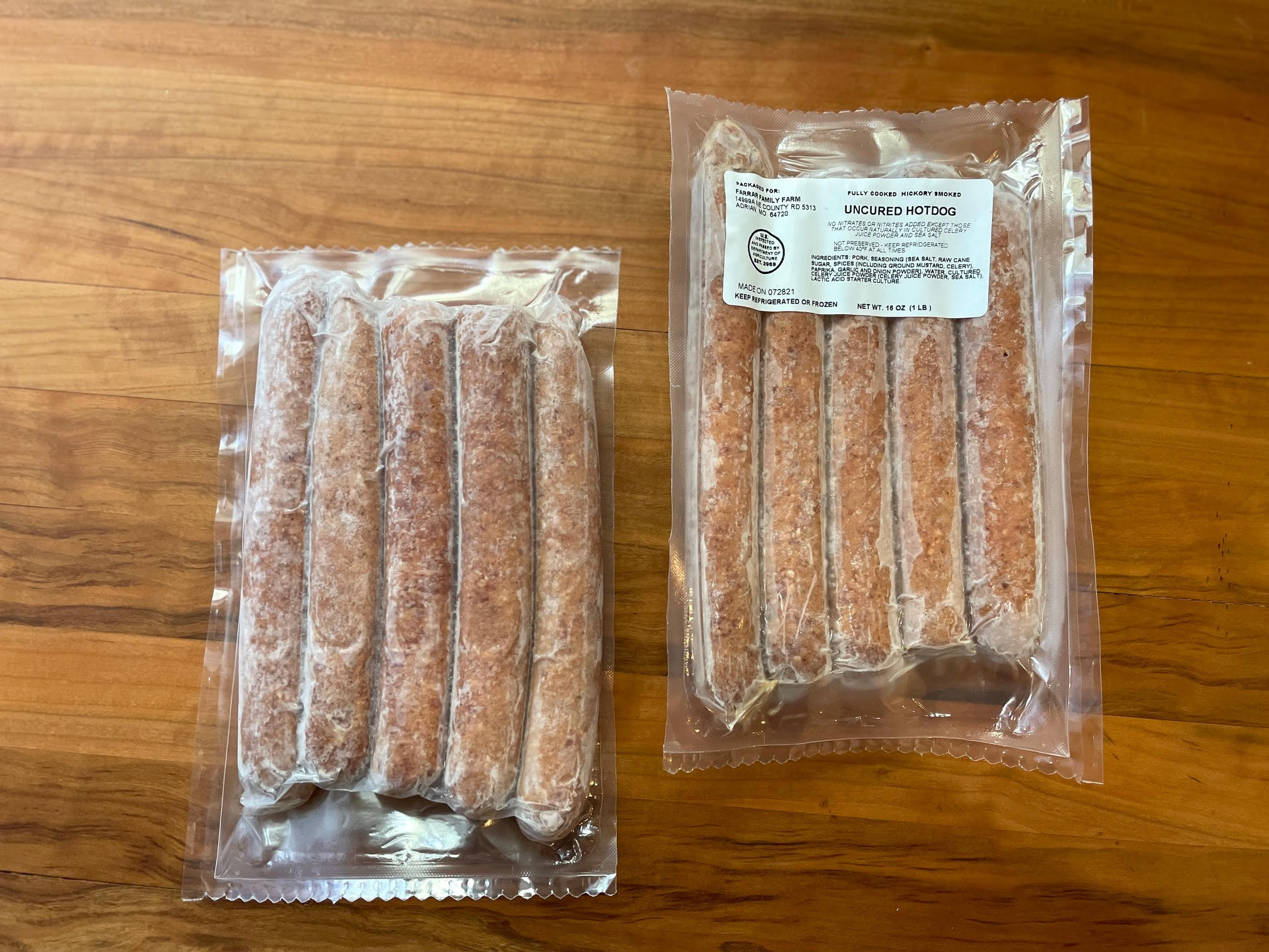 Pork Hot Dogs (fully cooked), uncured