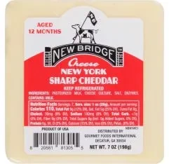 Cheddar - Aged 1 Year Sharp White Cheddar Cuts (New Bridge)