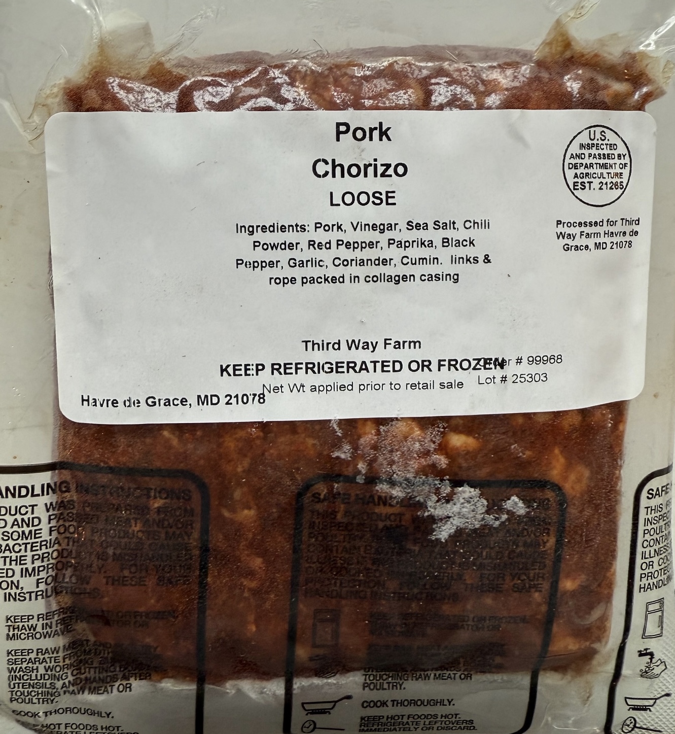 Pork Chorizo (Loose)