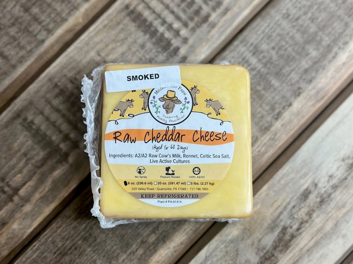 8oz Raw Wood Smoked A2/A2 Cheddar Cheese