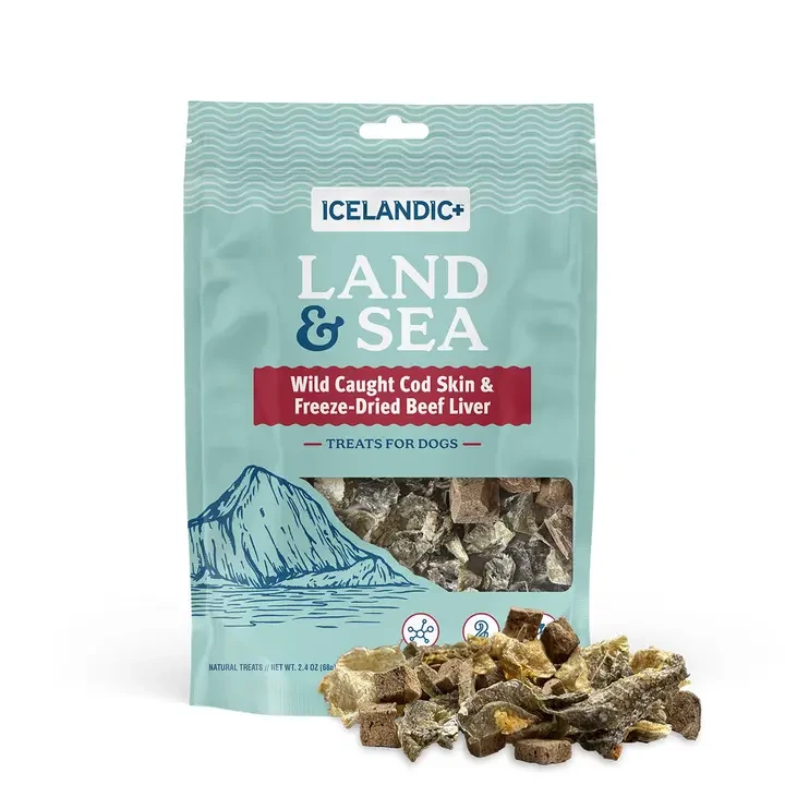 Icelandic+ Land & Sea Cod Skin & Freeze-Dried Beef Dog Treat
