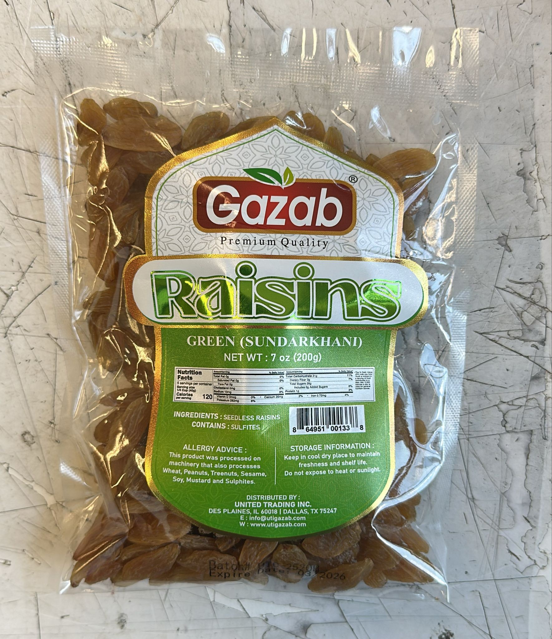Gazab raisins Green (Sundarkhani)200g