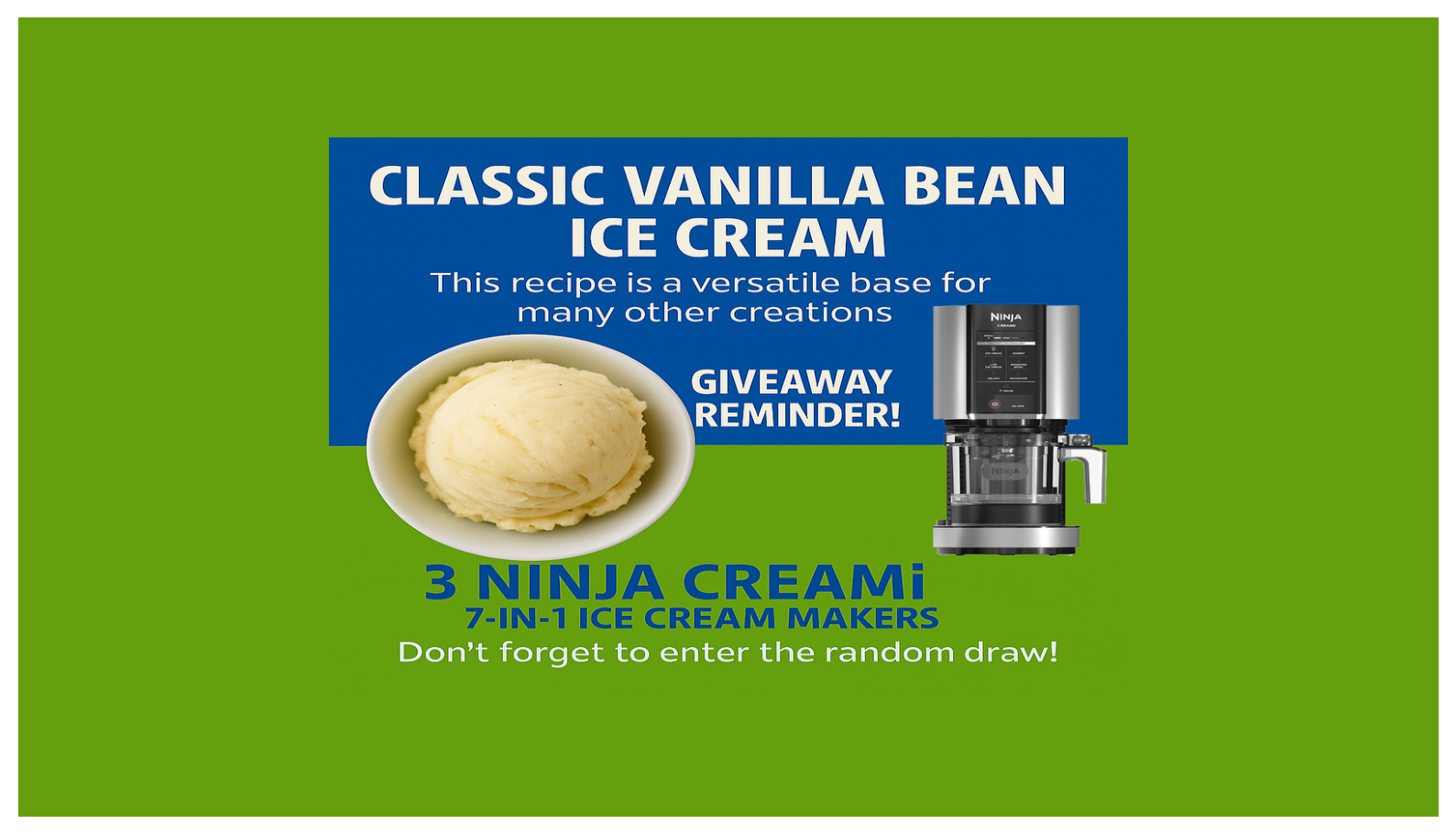 Classic Vanilla Bean Ice Cream Recipe + Ninja CREAMi Giveaway Reminder