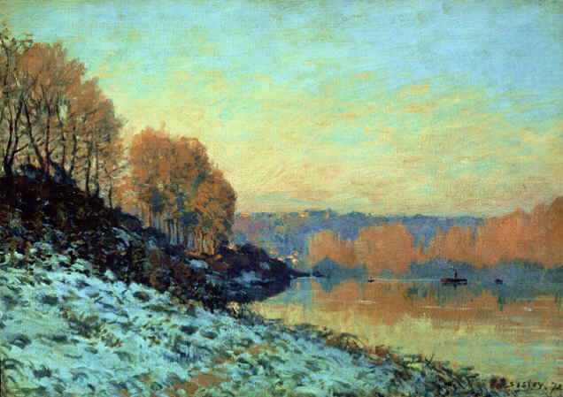 The Seine at Bougival in Winter (Alfred Sisley)