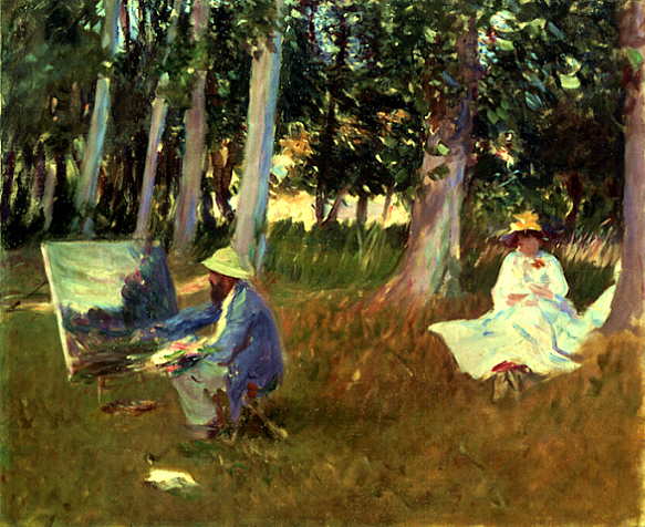 Claude Monet Painting at the Edge of a Woods (John Singer Sargent)