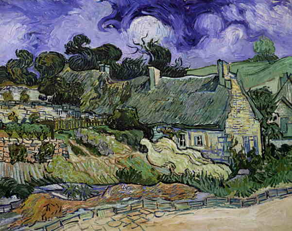 Thatched Cottages at Cordeville (Vincent van Gogh)