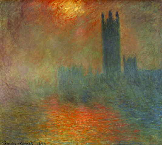 London, Parliament, Sun Breaking Through (Claude Monet)