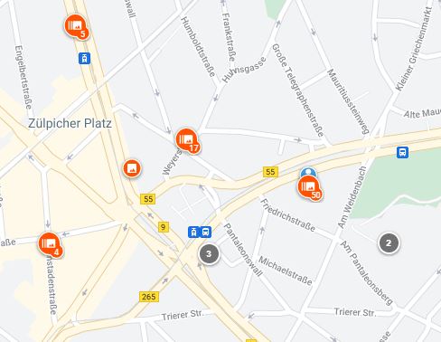 Ausschnitt aus der Google-Maps-Funktion