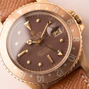 1972 Rolex 1675 Yellow Gold Root-Beer GMT Leather Strap - Image 9