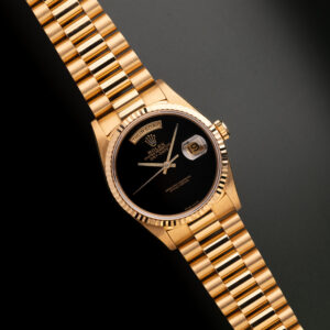 1993 Rolex 18238 Yellow Gold Onyx Daydate W/Guarantee - Image 1