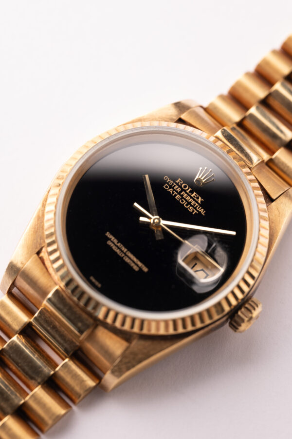 1984 Rolex 16018 Yellow Gold Onyx Datejust