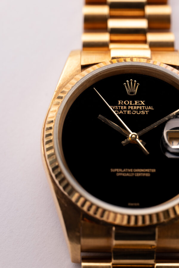 1984 Rolex 16018 Yellow Gold Onyx Datejust