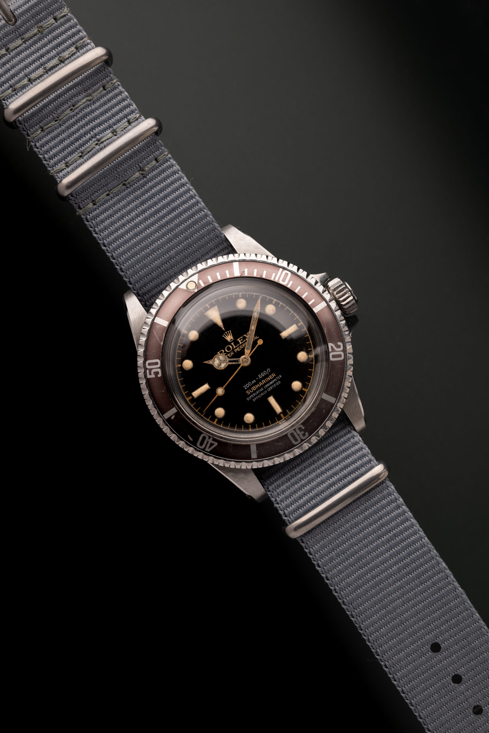 1962 Rolex 5512 Gilt Chapter Ring Submariner Grey and Patina