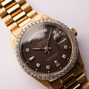 1972 Rolex 1803 Oxblood Diamond Dial w/ Florentine finish and Factory Diamond Bezel. - Image 5