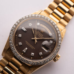 1972 Rolex 1803 Oxblood Diamond Dial w/ Florentine finish and Factory Diamond Bezel. - Image 4