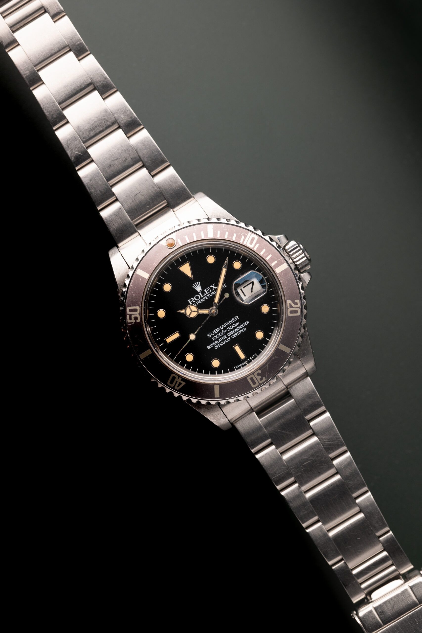 1985 Rolex 16800 Pumpkin Lavender Faded Submariner | Grey and Patina