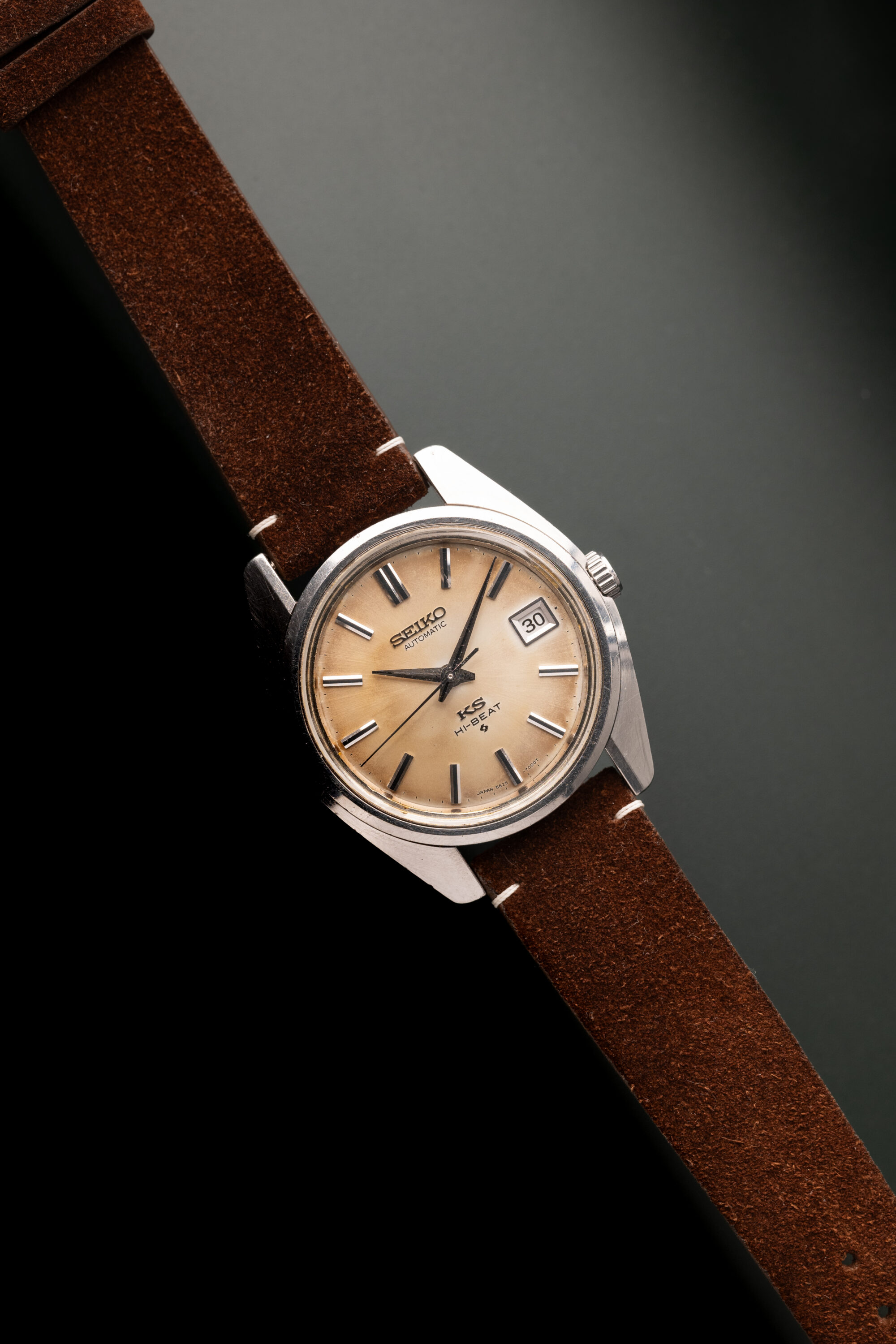 1970 King Seiko 5625-7000 Tropical Silver Dial | Grey and Patina