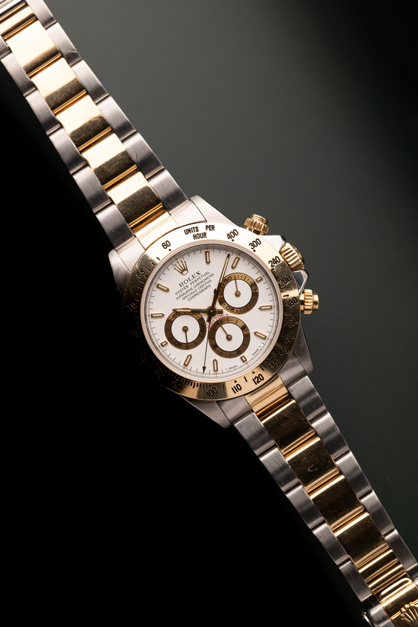 1998 Rolex 16523 Zenith Two-Tone White Dial Daytona | Grey and Patina