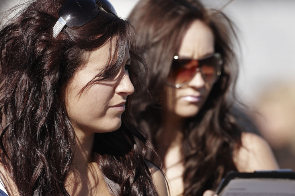 Promotional Models with Bike Team for Triumph Live at Mallory Park in Sept 2010