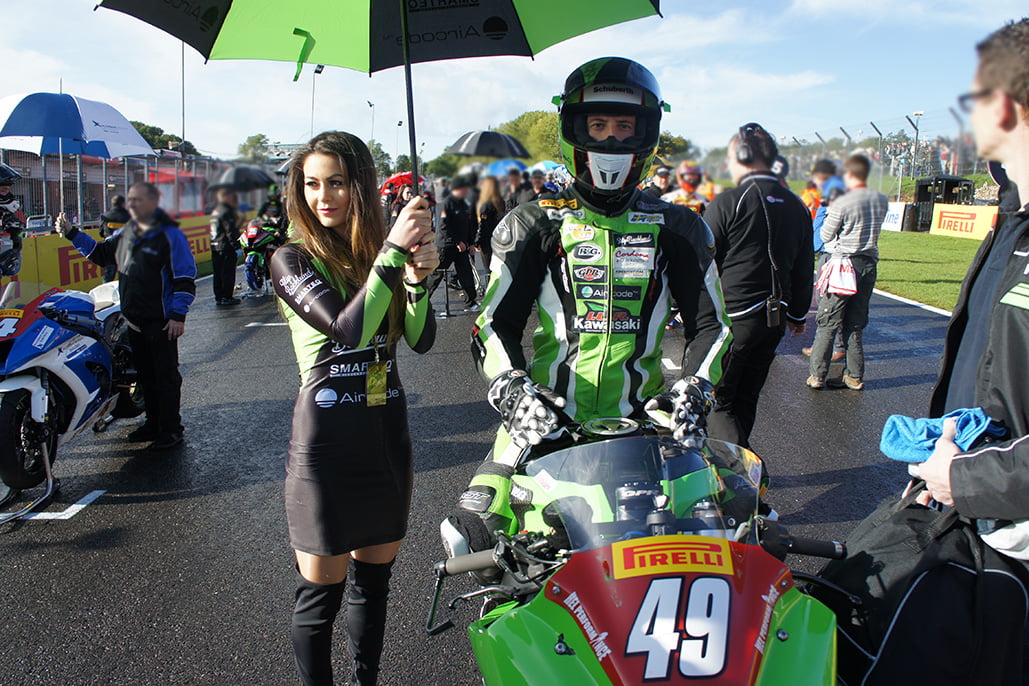 Grid Girl with Filip Backlund at Brands Hatch British Superbike on 9th October 2011 01