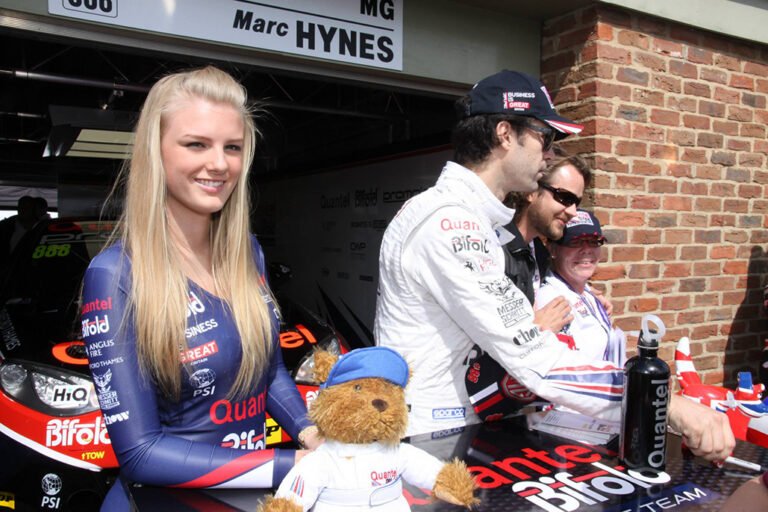 Grid Girl with Triple 8Quantel BiFold at Croft BTCC on 8th June 2014 01