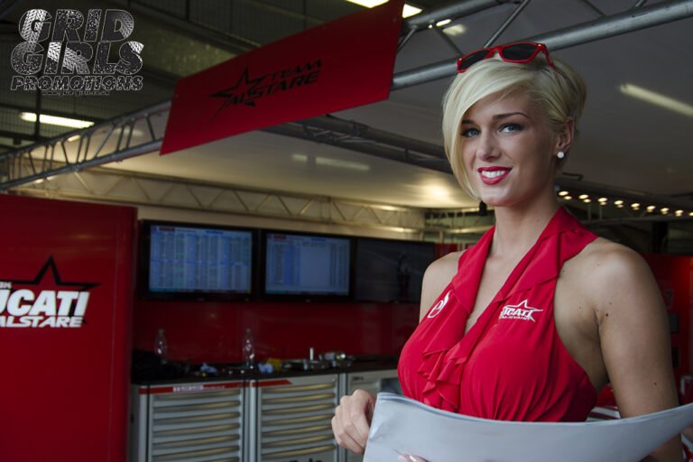 Grid Girls With Alstare Ducati At Silverstone For World Superbike Round In 2013