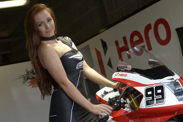 Grid Girls with EBR at Donington Park for World Superbike Round in 2014 01
