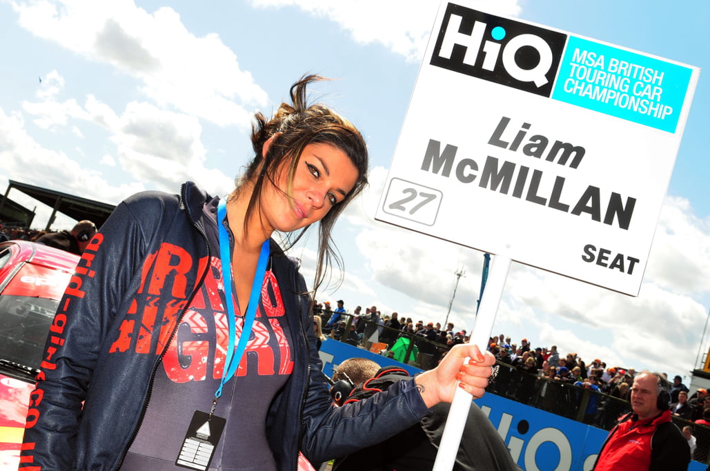 Grid Girls with Liam McMillan at British Touring Cars in Thruxton on 26th April 2009 01