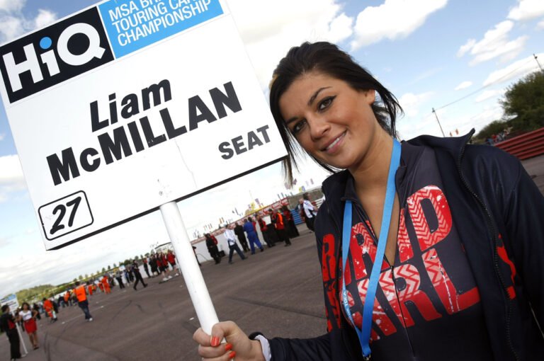 Grid Girls with Liam McMillan at British Touring Cars in Thruxton on 26th April 2009 02