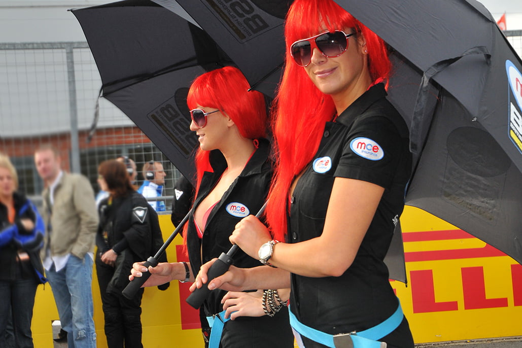 Grid Girls with MCE Insurance at Oulton Park British Superbikes in 2009 01