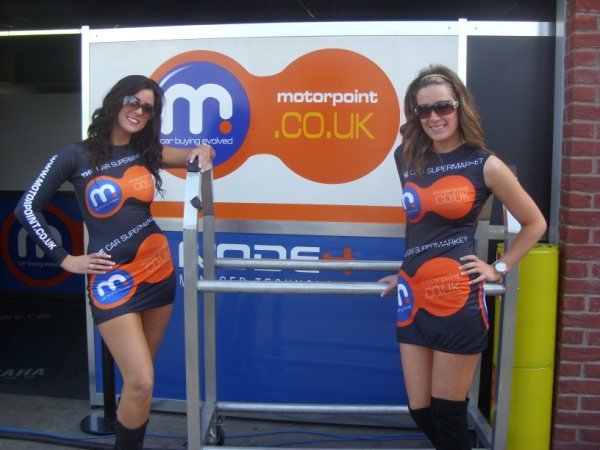 Grid Girls with Motorpoint Yamaha at Oulton Park British Superbikes in 3rd May 2010