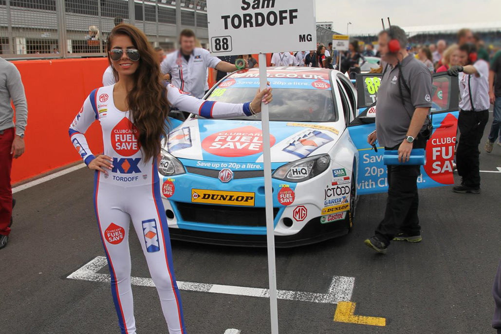 Grid Girls with Triple 8KX Energy BTCC at Silverstone BTCC on 28th September 2014 01