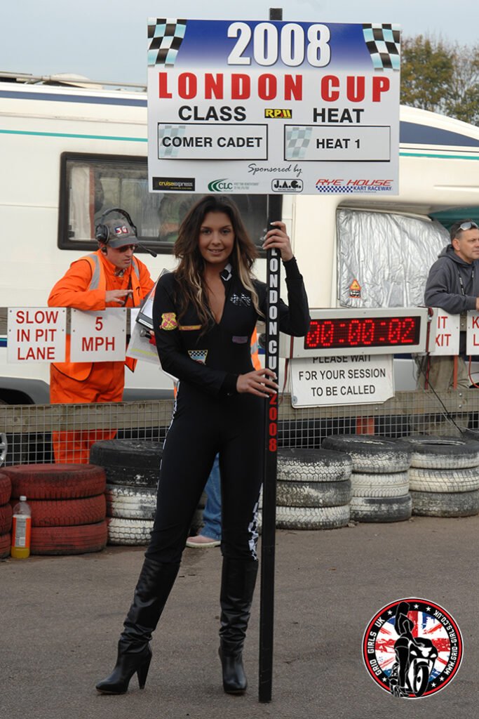 Grid Girls with the London Cup at the Rye House Kart Raceway on 25th October 2008 10