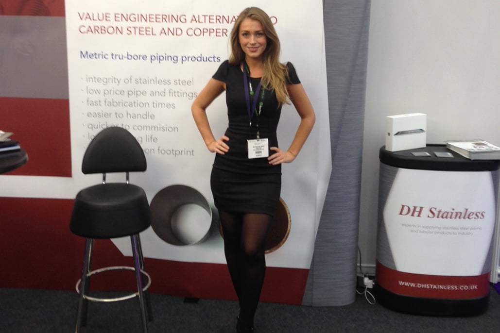 Promo Model with DH Stainless at the Building Services Exhibition in London on 1011th Sept 2012 01