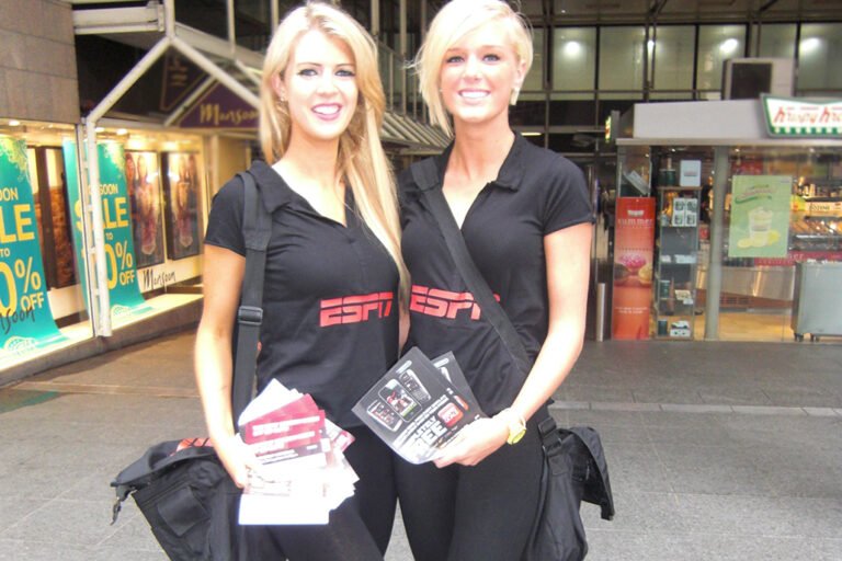 Promo Models with ESPN UK Square Pie Media Drop in London on 12th Aug 2011 02