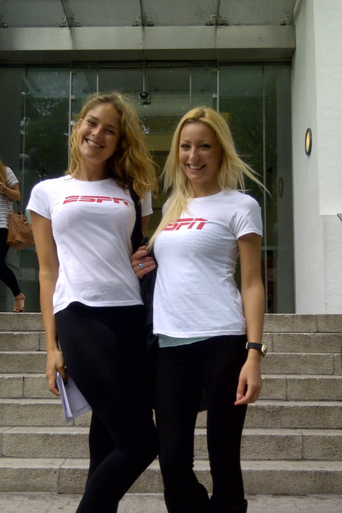 Promo Models with ESPN UK Square Pie Media Drop in London on 17th Aug 2012 02