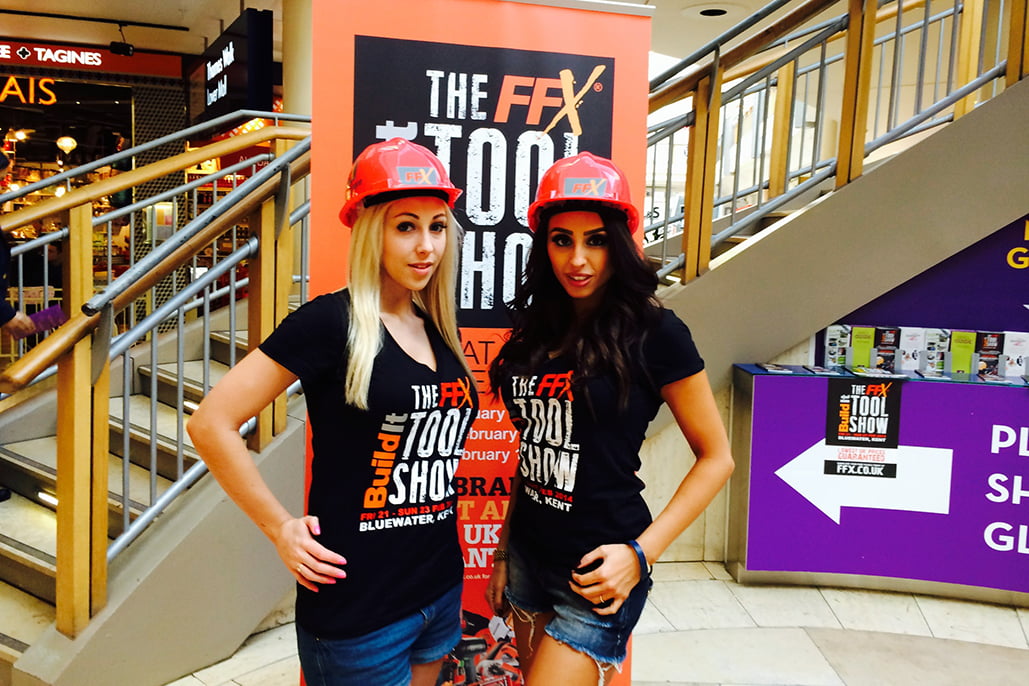 Promotional Models with FFX Tool promoting the FFX Tool Show on 89 Feb 2014 01