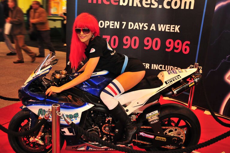 Promotional Models with MCE Insurance at Motorcycle Live 2009