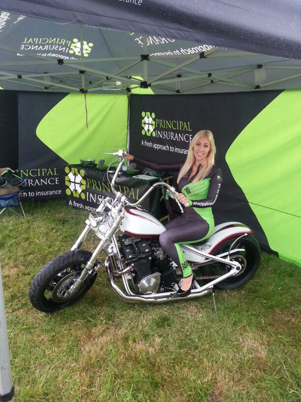 Promotional Models with Principal Insurance at the Race Rock N Ride Santa Pod Show 2014 02