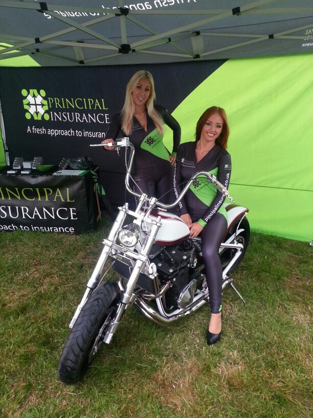 Promotional Models with Principal Insurance at the Race Rock N Ride Santa Pod Show 2014 03