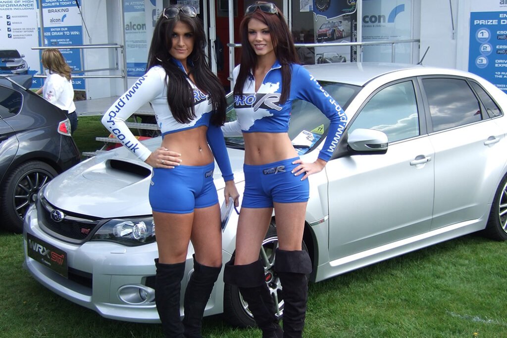 Promotional Models with Subaru ProR at the Time Attack Series in Oulton Park on 16th April 2011 01